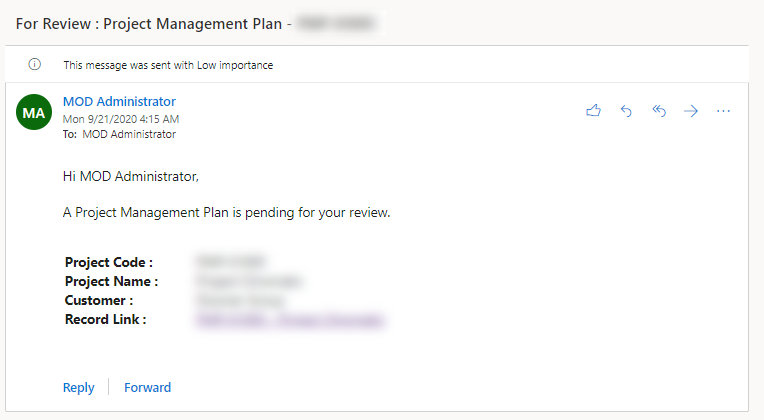 Project Management Plan Email