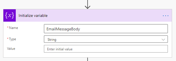 Set variable name and type