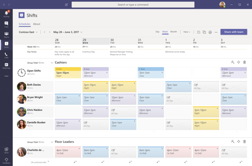 Shifts App on Microsoft Teams