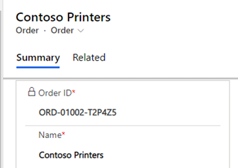 Contoso Printers Order Record